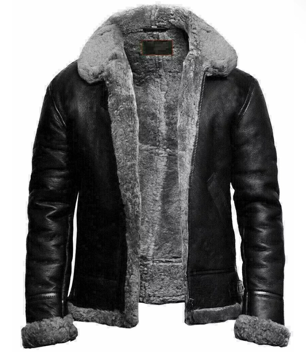 Men's B3 Aviator Shearling Leather Jacket - Xactwear