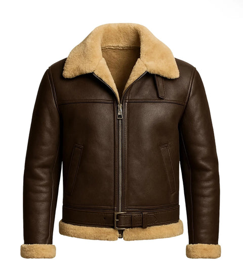 Men's B3 Shearling Aviator Leather Jacket - Xactwear