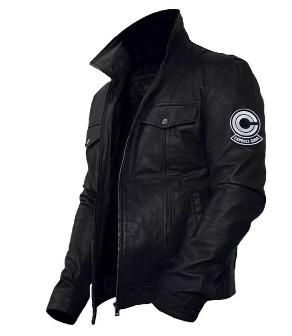 Men's Black Biker Leather Jacket - Xactwear