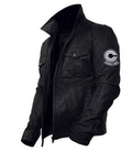 Men's Black Biker Leather Jacket - Xactwear
