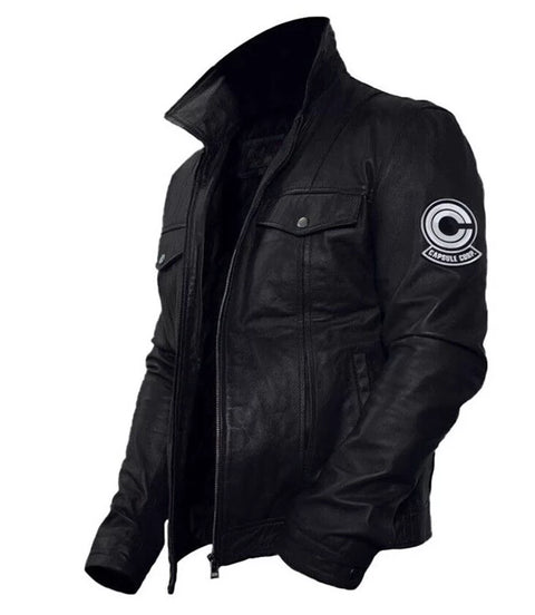 Men's Black Biker Leather Jacket - Xactwear