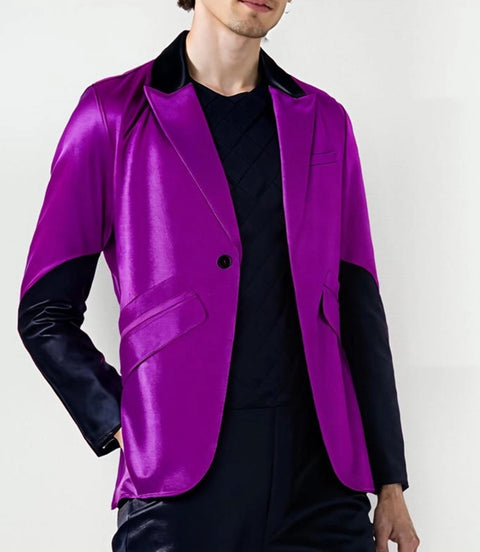 Men's Ghost Purple Leather Blazer - Xactwear