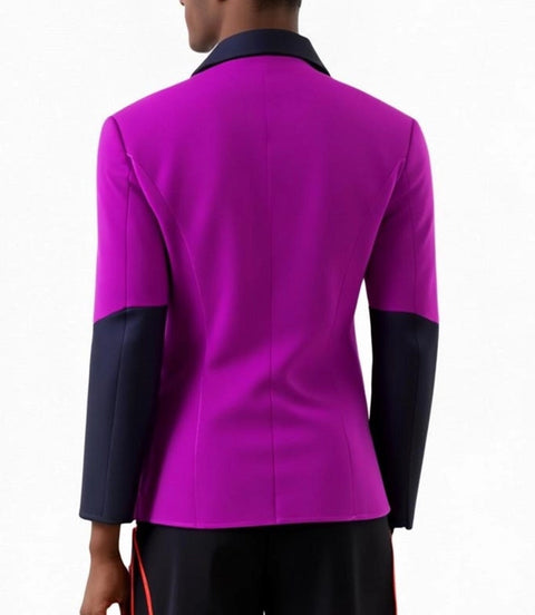 Men's Ghost Purple Leather Blazer Back - Xactwear