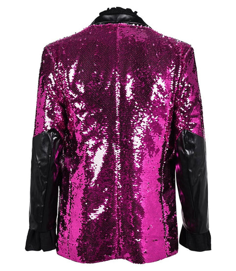 Men's Ghost Purple Sequin Blazer Back - Xactwear