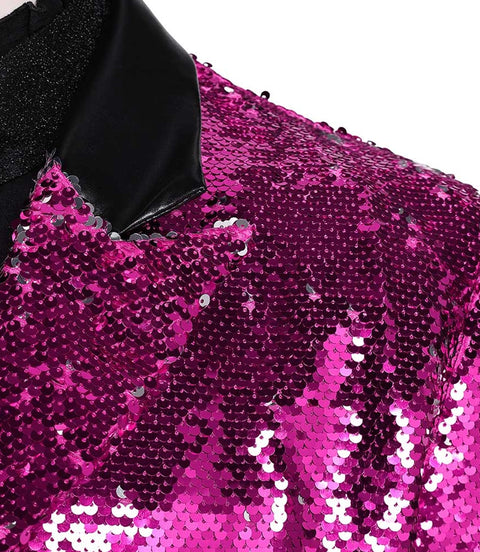 Men's Ghost Purple Sequin Blazer Closeup - Xactwear