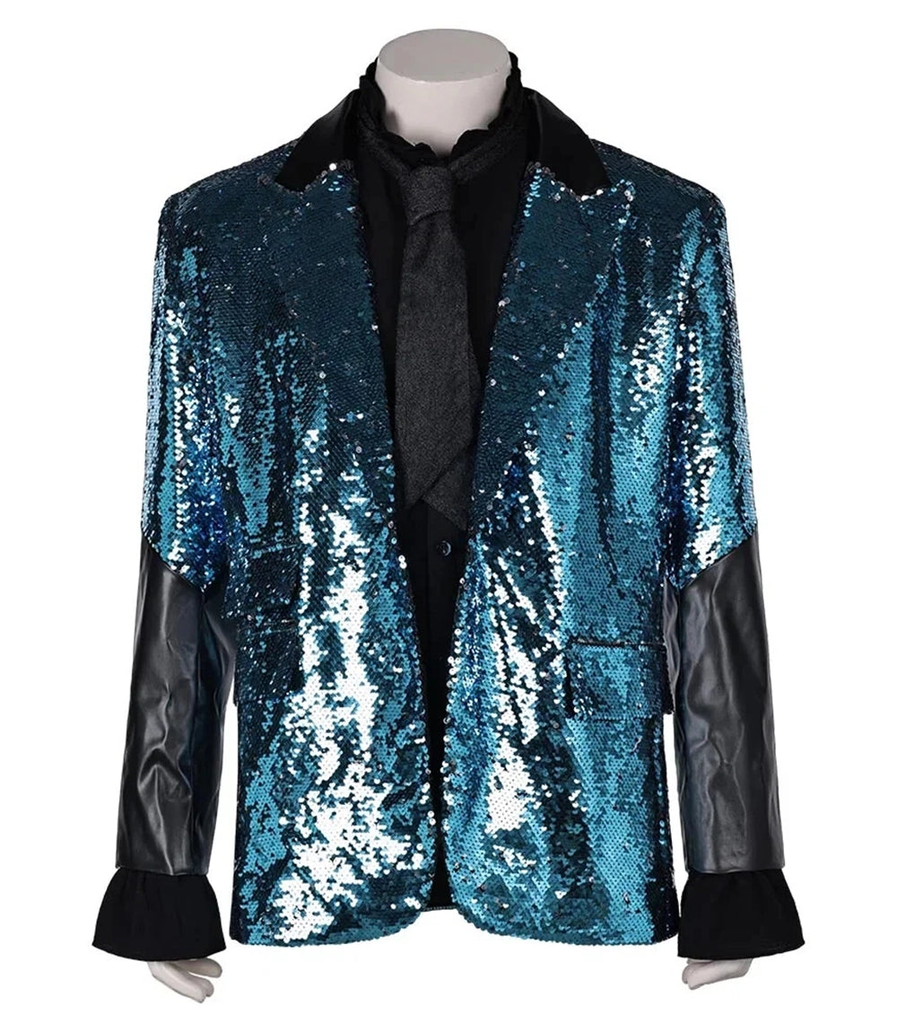 Men's Ghost papa Blue Sequin Blazer Front - Xactwear