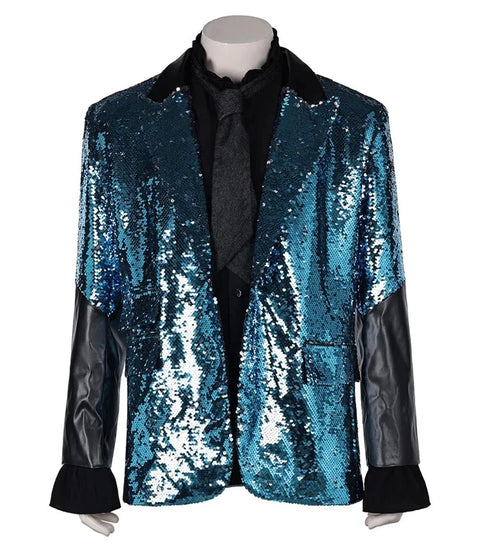 Men's Ghost papa Blue Sequin Blazer Front - Xactwear