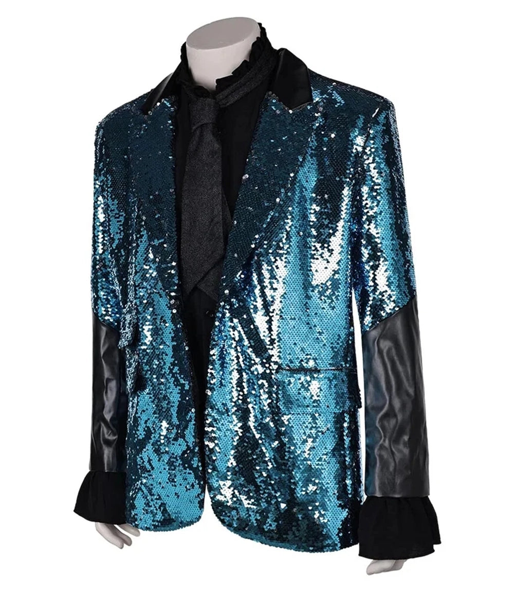 Men's Ghost papa Blue Sequin Blazer Side - Xactwear