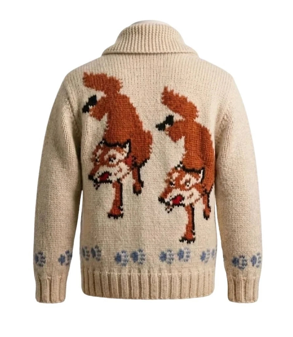 Men's Wolf Graphic Pullover Sweater Back - Xactwear