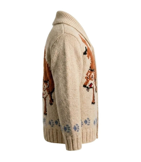 Men's Wolf Graphic Pullover Sweater Side View - Xactwear