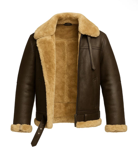 Shop Men's B3 Shearling Aviator Leather Jacket - Xactwear