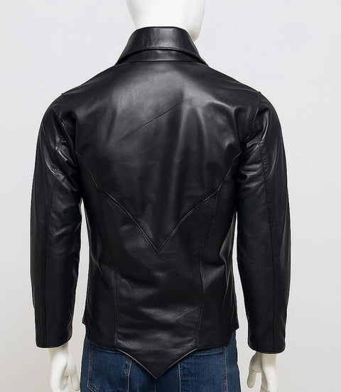 Shop Men's Ghost Black Leather Jacket - Xactwear