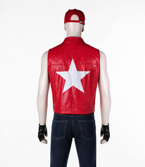 Shop Men's Red Leather Vest - Xactwear