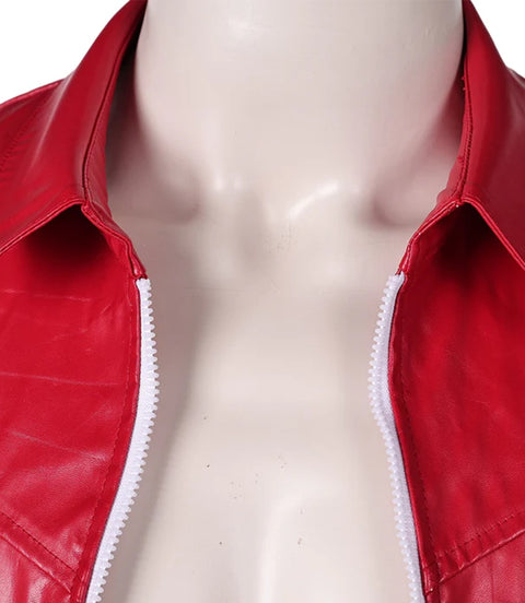 Shop Men's Red Leather Vest Collar - Xactwear