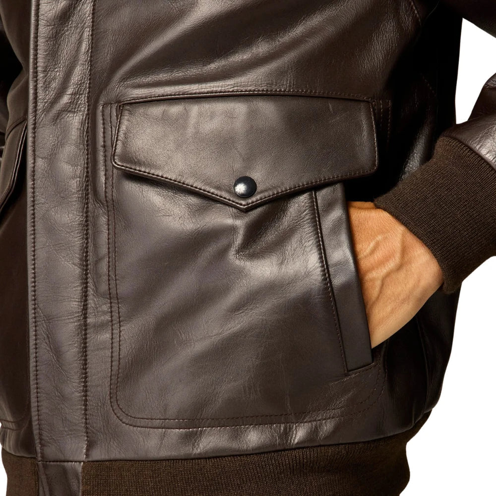 Men's Aviator A2 Vintage Brown Leather Bomber Jacket