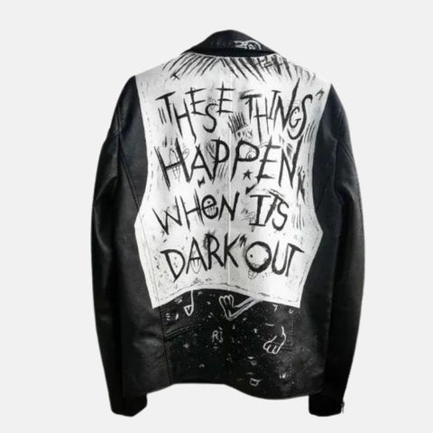 Unisex Black And White G Eazy Leather Jacket