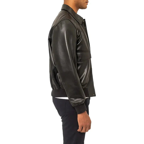 Aviator A2 USAAF Black Leather Bomber Jacket