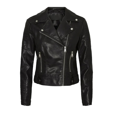 Women’s Black Asymmetrical Motorcycle Leather Jacket