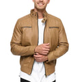 Men's Camel Brown Lambskin Leather Jacket