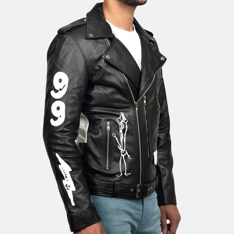 Unisex Black And White G Eazy Leather Jacket