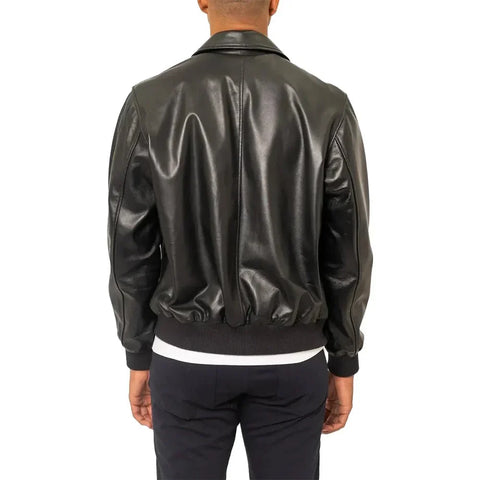 Aviator A2 USAAF Black Leather Bomber Jacket