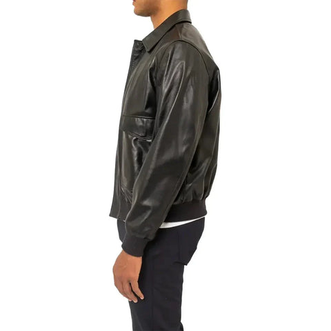 Aviator A2 USAAF Black Leather Bomber Jacket
