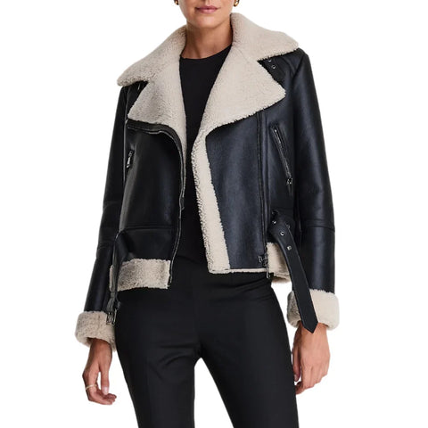 Women’s Black B3 Shearling Aviator Bomber Jacket