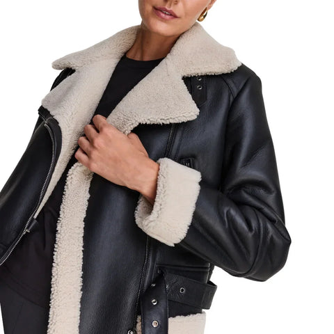 Women’s Black B3 Shearling Aviator Bomber Jacket