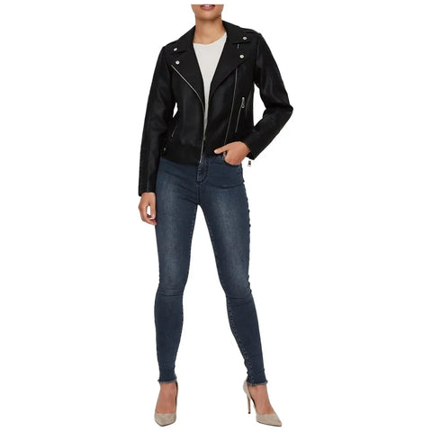 Women’s Black Asymmetrical Motorcycle Leather Jacket