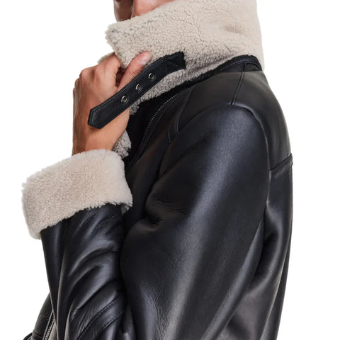 Women’s Black B3 Shearling Aviator Bomber Jacket