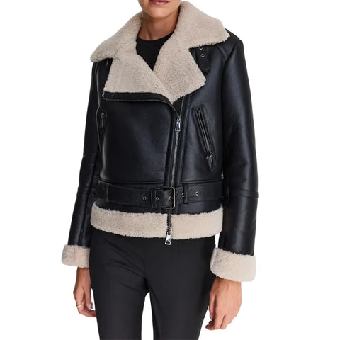 Women’s Black B3 Shearling Aviator Bomber Jacket